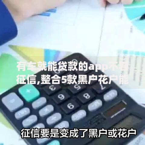 有车就能贷款的app不看征信,整合5款黑户花户能下款的平台