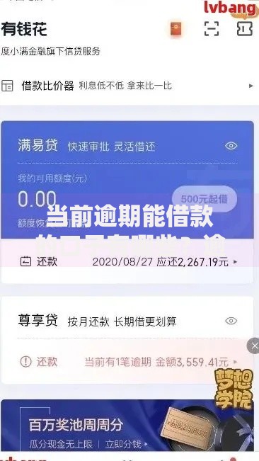 当前逾期能借款的口子有哪些？逾期后下款攻略解析