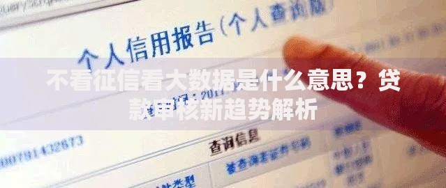 不看征信看大数据是什么意思？贷款审核新趋势解析