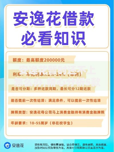 安逸花暂时还不上怎么办,精心分析5款贷款平台利息最低
