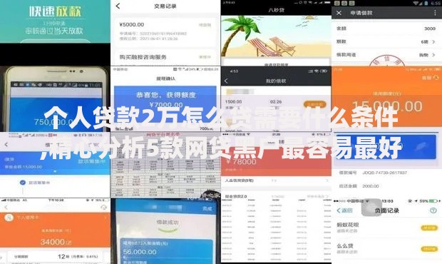 个人贷款2万怎么贷需要什么条件,精心分析5款网贷黑户最容易最好下款的平台