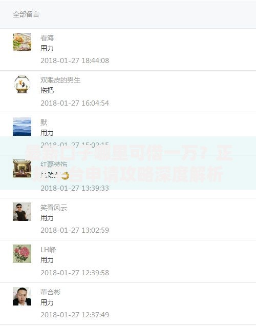 最新口子哪里可借一万？正规平台申请攻略深度解析