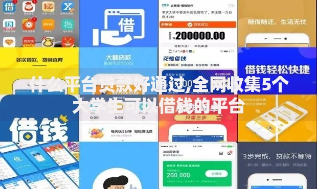 什么平台贷款好通过,全网收集5个大学生可以借钱的平台