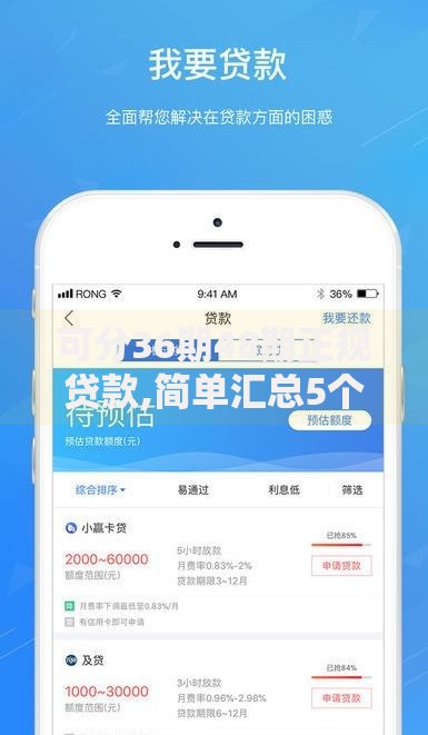 可分36期48期正规贷款,简单汇总5个美图e钱包一样的平台