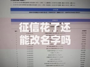 征信花了还能改名字吗？解析改名对信用修复的真实影响