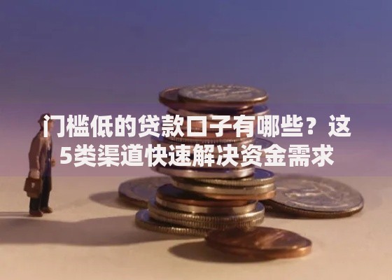 门槛低的贷款口子有哪些？这5类渠道快速解决资金需求