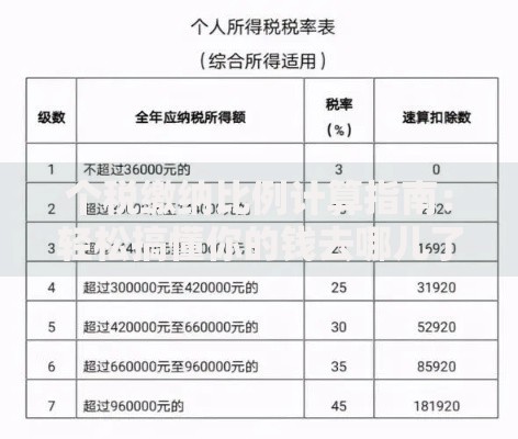 个税缴纳比例计算指南：轻松搞懂你的钱去哪儿了