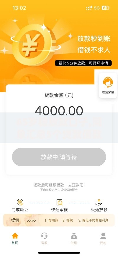 65岁稳放款口子,简单汇总5个贷款借款平台好