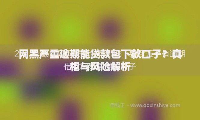 网黑严重逾期能贷款包下款口子？真相与风险解析