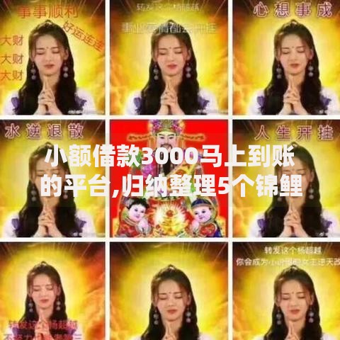 小额借款3000马上到账的平台,归纳整理5个锦鲤花借款一样的平台