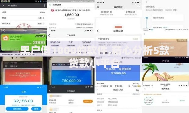 黑户借1000的软件,精心分析5款贷款小平台