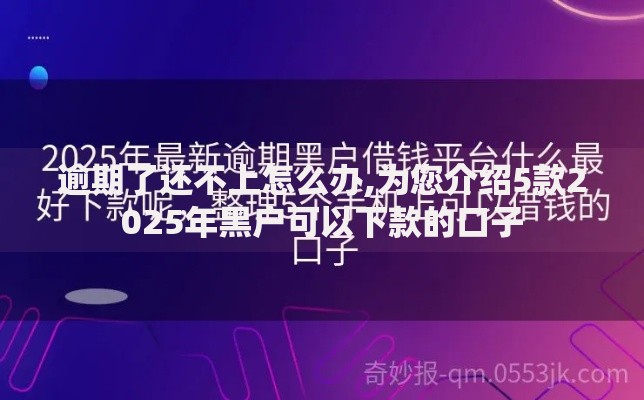逾期了还不上怎么办,为您介绍5款2025年黑户可以下款的口子