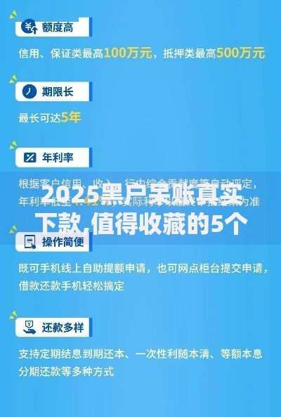 2025黑户呆账真实下款,值得收藏的5个借款软件