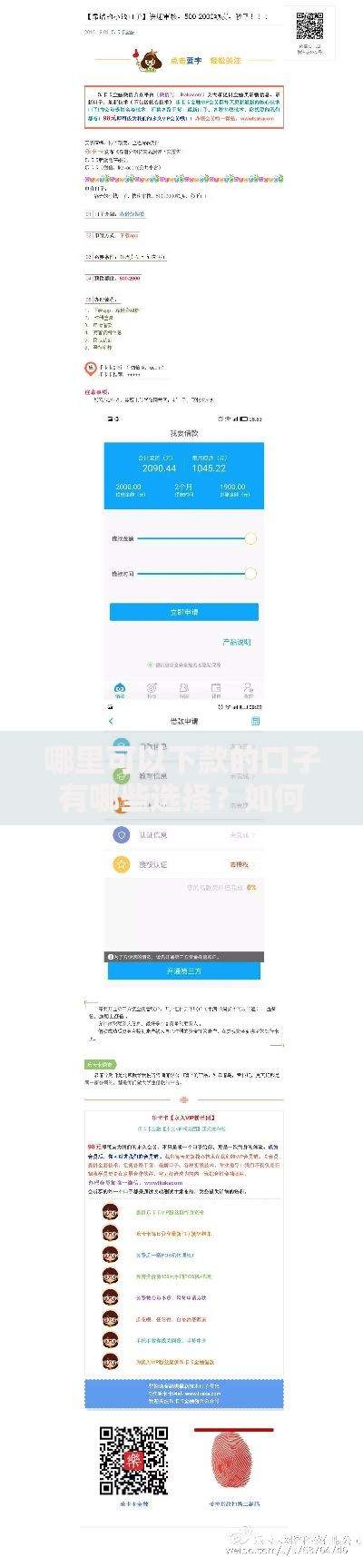 哪里可以下款的口子有哪些选择？如何快速申请？