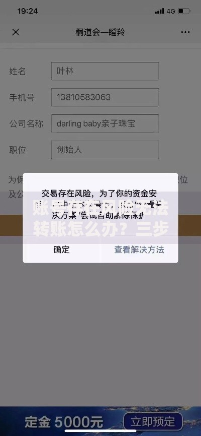 账号存在风险无法转账怎么办？三步教你解除限制拿回资金
