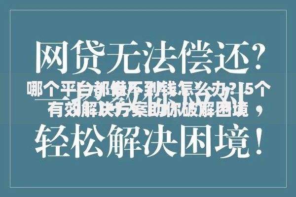 哪个平台都借不到钱怎么办？5个有效解决方案助你破解困境