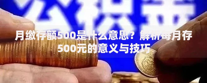 月缴存额500是什么意思？解析每月存500元的意义与技巧