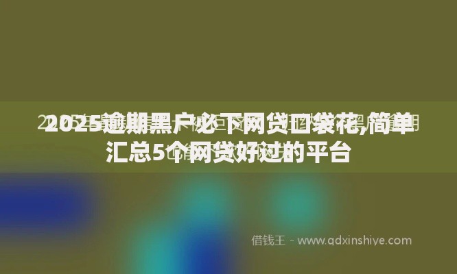 2025逾期黑户必下网贷口袋花,简单汇总5个网贷好过的平台