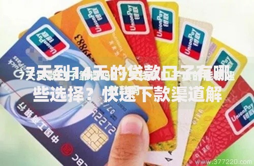 7天到14天的贷款口子有哪些选择？快速下款渠道解析