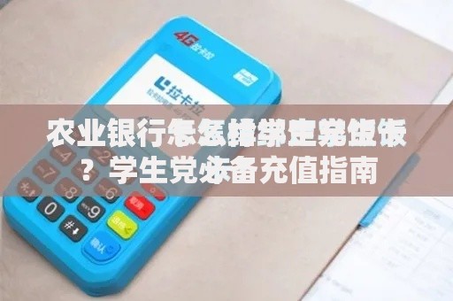农业银行怎么给学生充饭卡？学生党必备充值指南