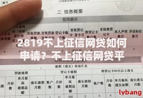 2819不上征信网贷如何申请？不上征信网贷平台解析