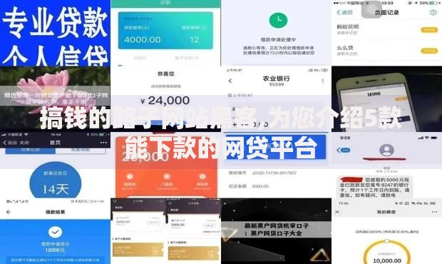 搞钱的路子网站黑客,为您介绍5款能下款的网贷平台