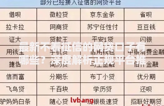 最新不看征信的网贷口子有哪些？深度解析正规平台推荐