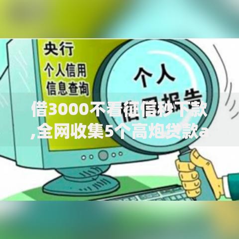 借3000不看征信秒下款,全网收集5个高炮贷款app平台