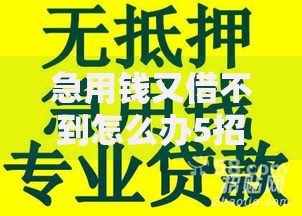 急用钱又借不到怎么办5招应急方案帮你渡过难关