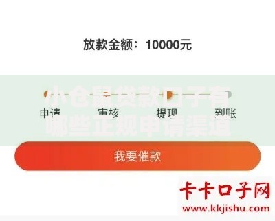 小仓鼠贷款口子有哪些正规申请渠道？