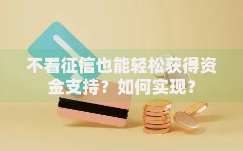 不看征信也能轻松获得资金支持？如何实现？