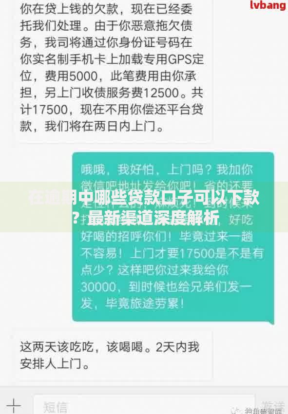 在逾期中哪些贷款口子可以下款？最新渠道深度解析