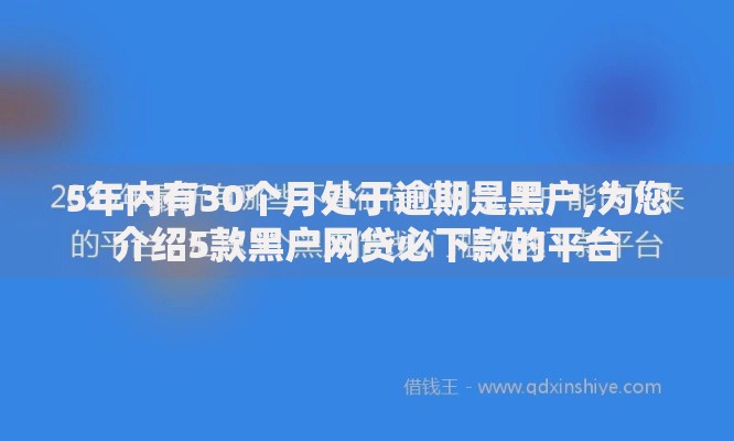 5年内有30个月处于逾期是黑户,为您介绍5款黑户网贷必下款的平台