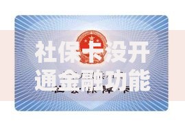 社保卡没开通金融功能钱能打进去吗？答案可能和你想的不一样