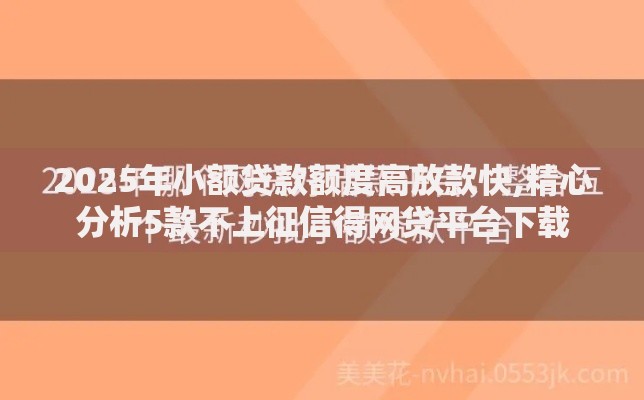 2025年小额贷款额度高放款快,精心分析5款不上征信得网贷平台下载