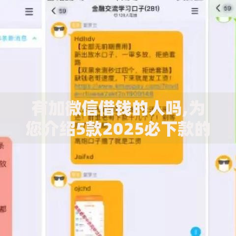 有加微信借钱的人吗,为您介绍5款2025必下款的口子