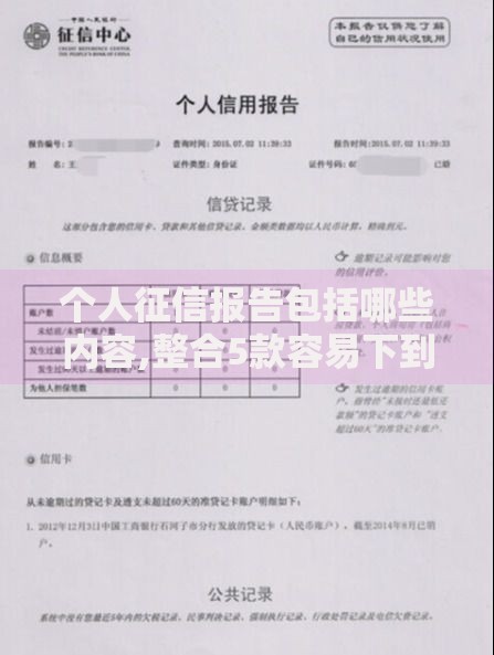 个人征信报告包括哪些内容,整合5款容易下到款的平台