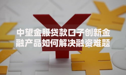 中望金服贷款口子创新金融产品如何解决融资难题？