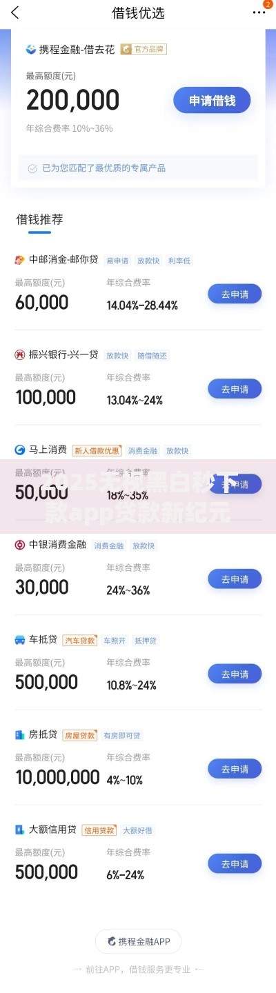 2025无视黑白秒下款app贷款新纪元深度解析