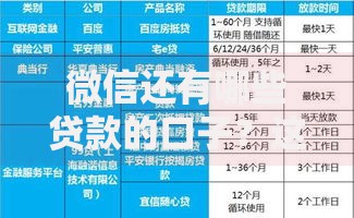 微信还有哪些贷款的口子？这五类渠道快速解决资金需求