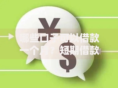 哪些口子可以借款一个月？短期借款渠道全解析