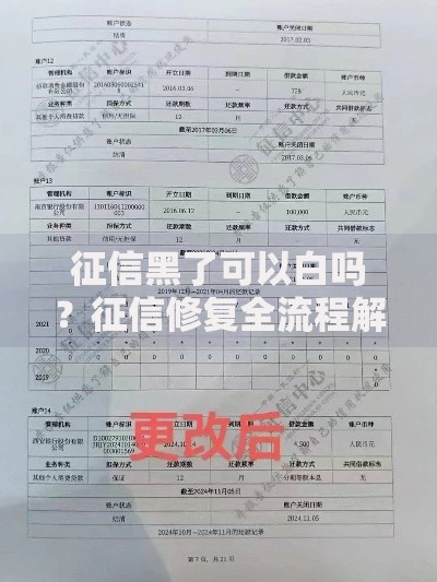 征信黑了可以白吗？征信修复全流程解析