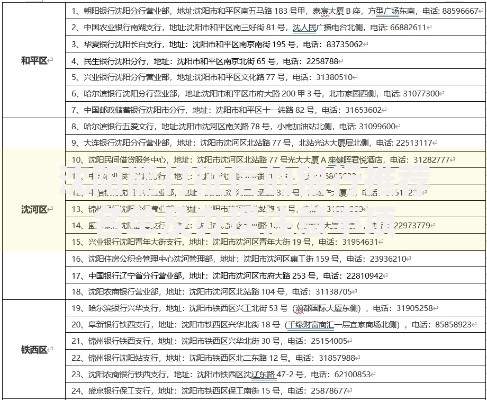 沈阳能打征信的银行推荐名单及办理注意事项