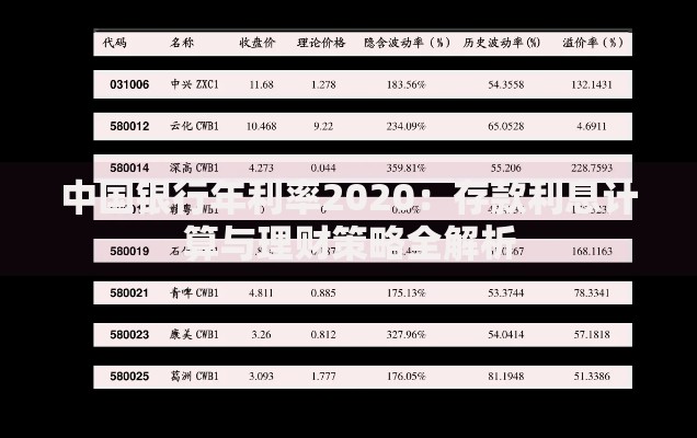 中国银行年利率2020：存款利息计算与理财策略全解析