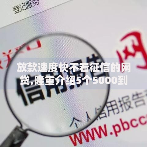 放款速度快不看征信的网贷,隆重介绍5个5000到账3500的平台