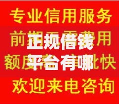 正规借钱平台有哪些？安全低息贷款渠道深度解析