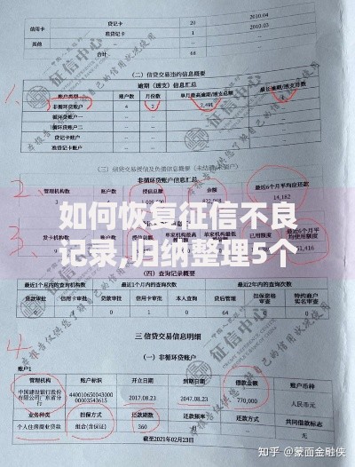 如何恢复征信不良记录,归纳整理5个黑了还能贷款平台