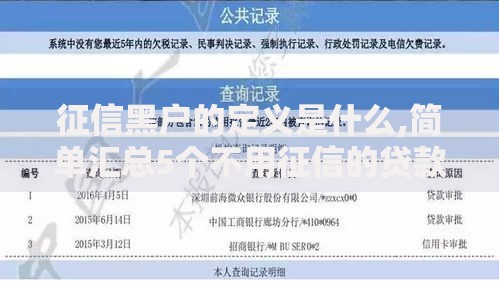 征信黑户的定义是什么,简单汇总5个不用征信的贷款平台