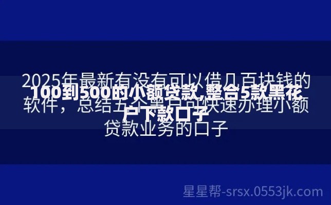 100到500的小额贷款,整合5款黑花户下款口子