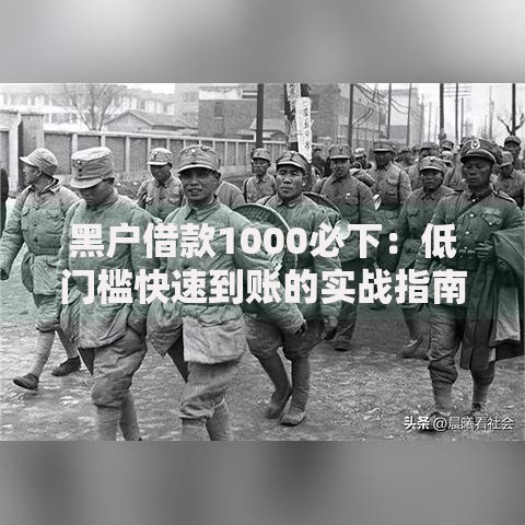黑户借款1000必下：低门槛快速到账的实战指南